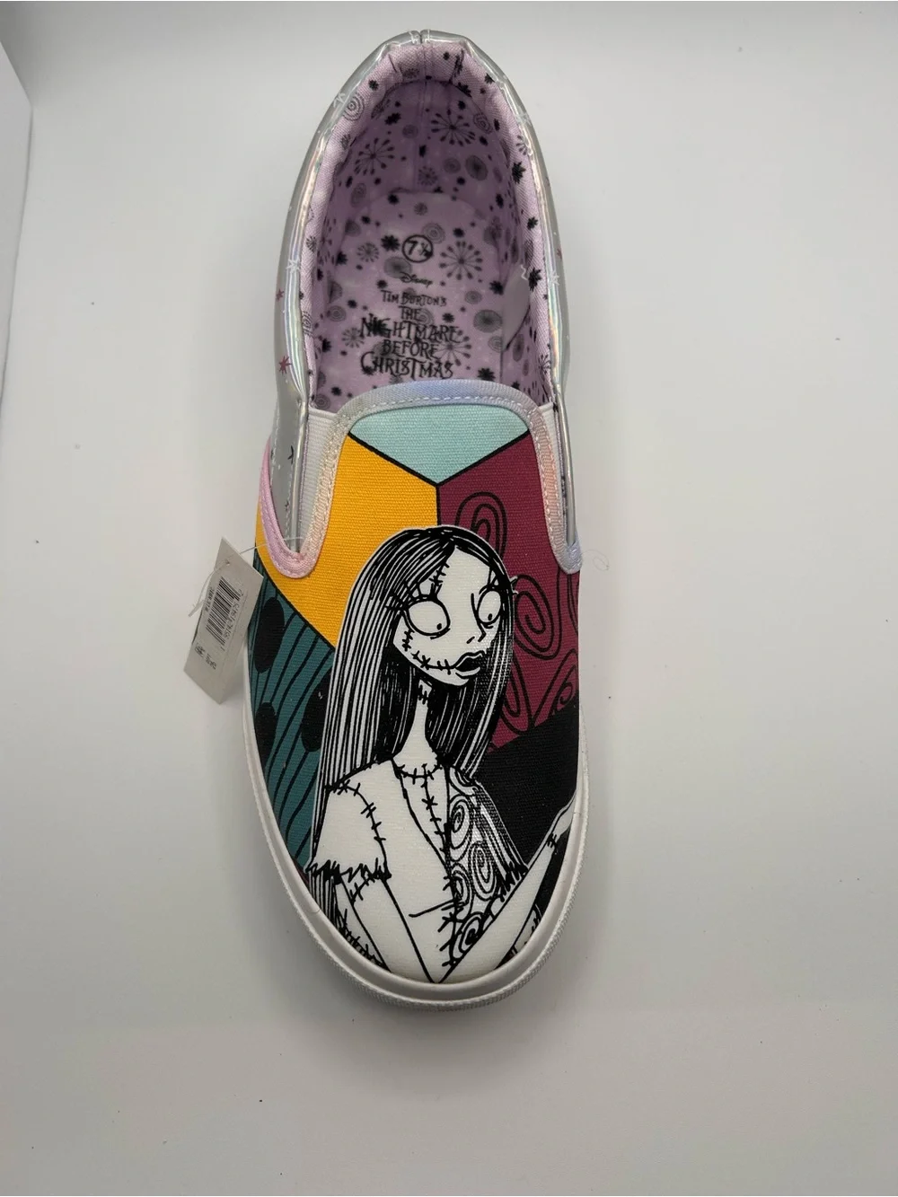 NWT Disney Nightmare Before Christmas Jack & Sally Slip-On Shoes Size 7.5